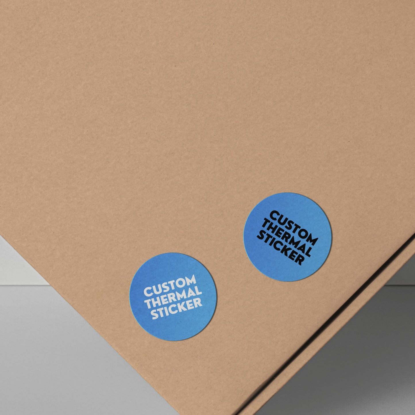 Add a pop of personality to your packaging! These adorable 1-inch Azure Blue circle stickers feature bold black or crisp white printing for your logo or text. Minimum 25, perfect for Etsy & small businesses.