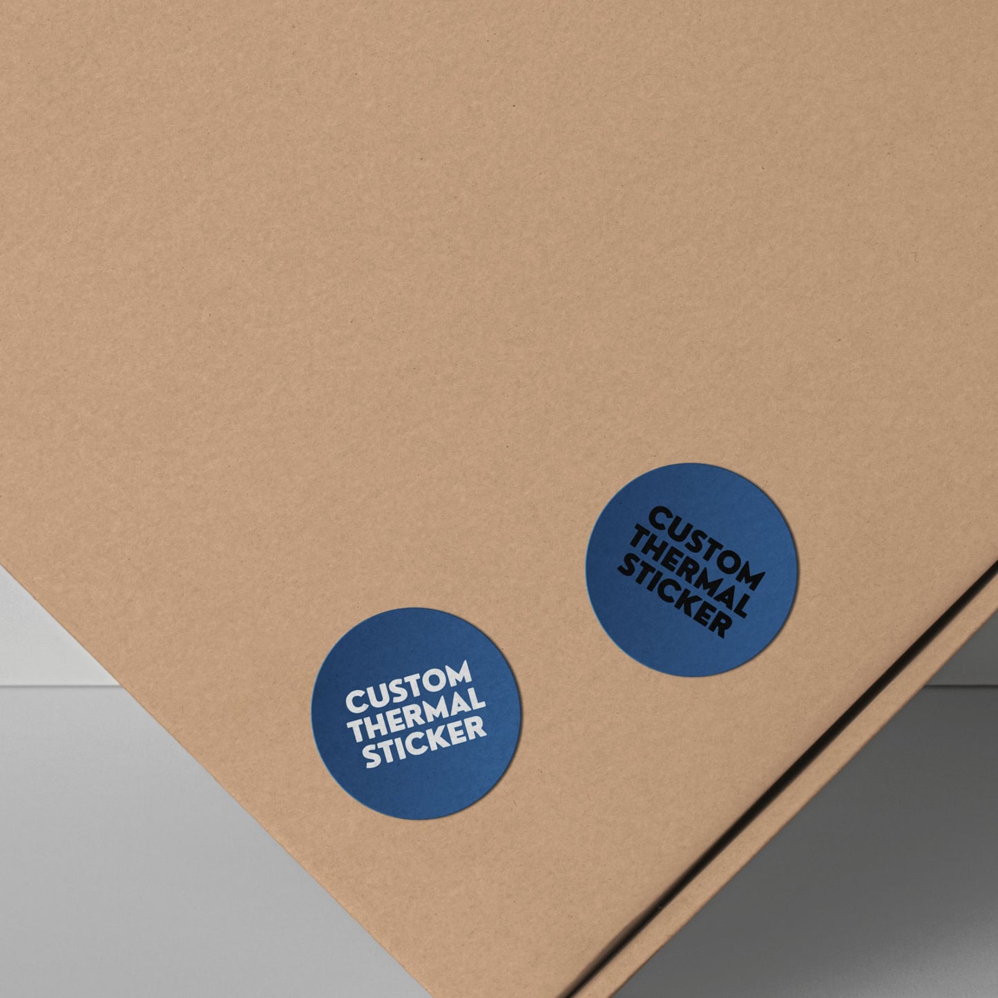 Add a pop of personality to your packaging! These adorable 1-inch Deep Azure circle stickers feature bold black or crisp white printing for your logo or text. Minimum 25, perfect for Etsy & small businesses.