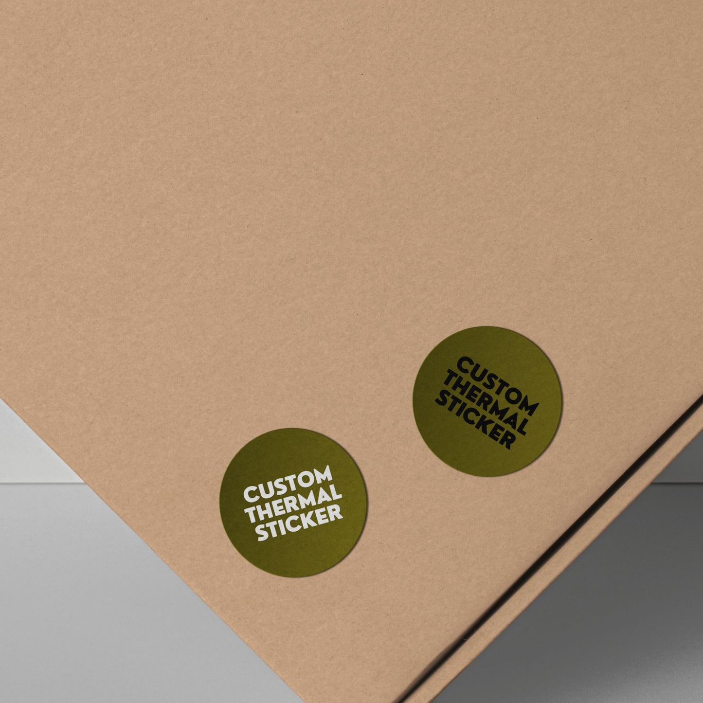 Add a pop of personality to your packaging! These adorable 1-inch Dark Olive circle stickers feature bold black or crisp white printing for your logo or text. Minimum 25, perfect for Etsy & small businesses.