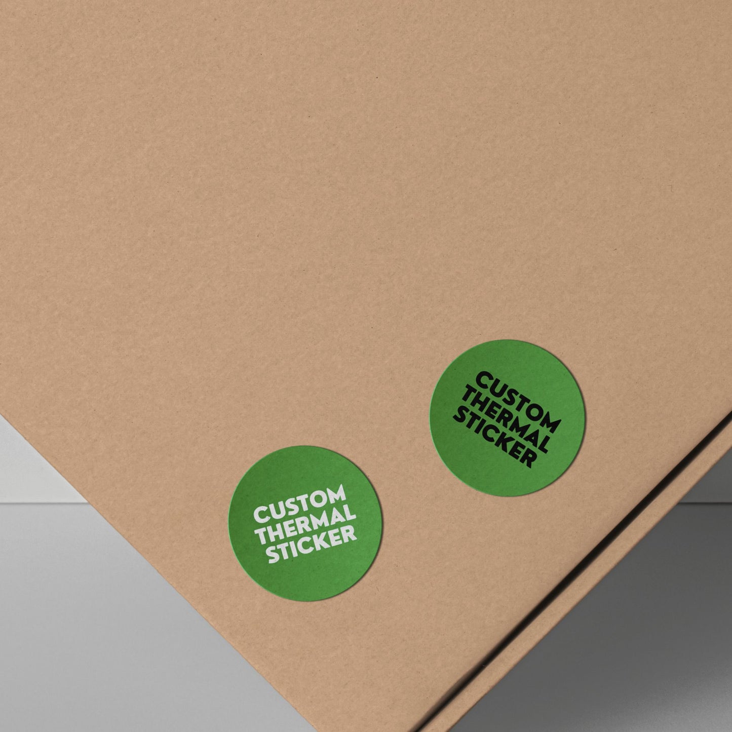 Add a pop of personality to your packaging! These adorable 1-inch Moss Green circle stickers feature bold black or crisp white printing for your logo or text. Minimum 25, perfect for Etsy & small businesses.