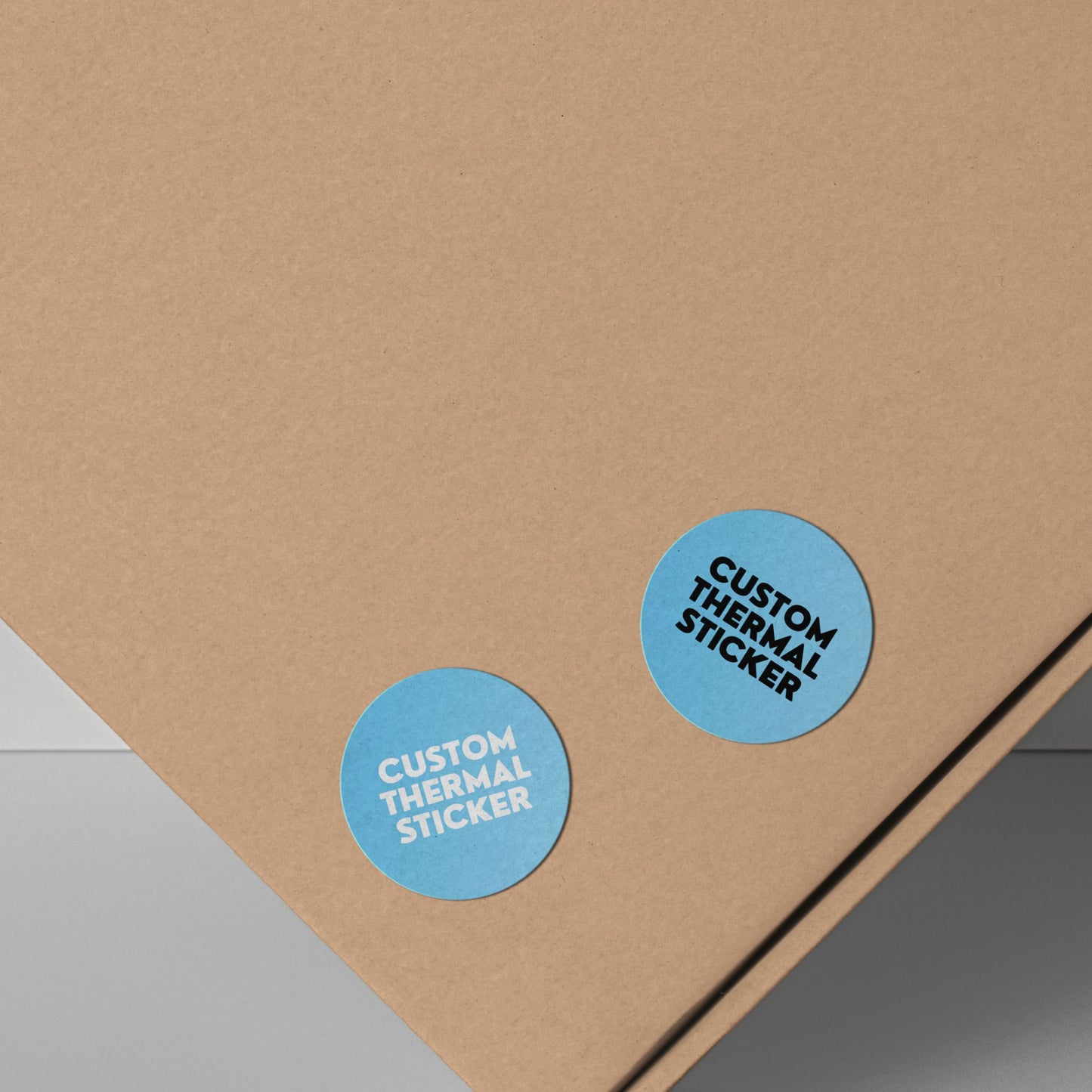 Add a pop of personality to your packaging! These adorable 1-inch Pale Azure custom circle stickers feature bold black or crisp white printing for your logo or text. Minimum 25, perfect for Etsy & small businesses.