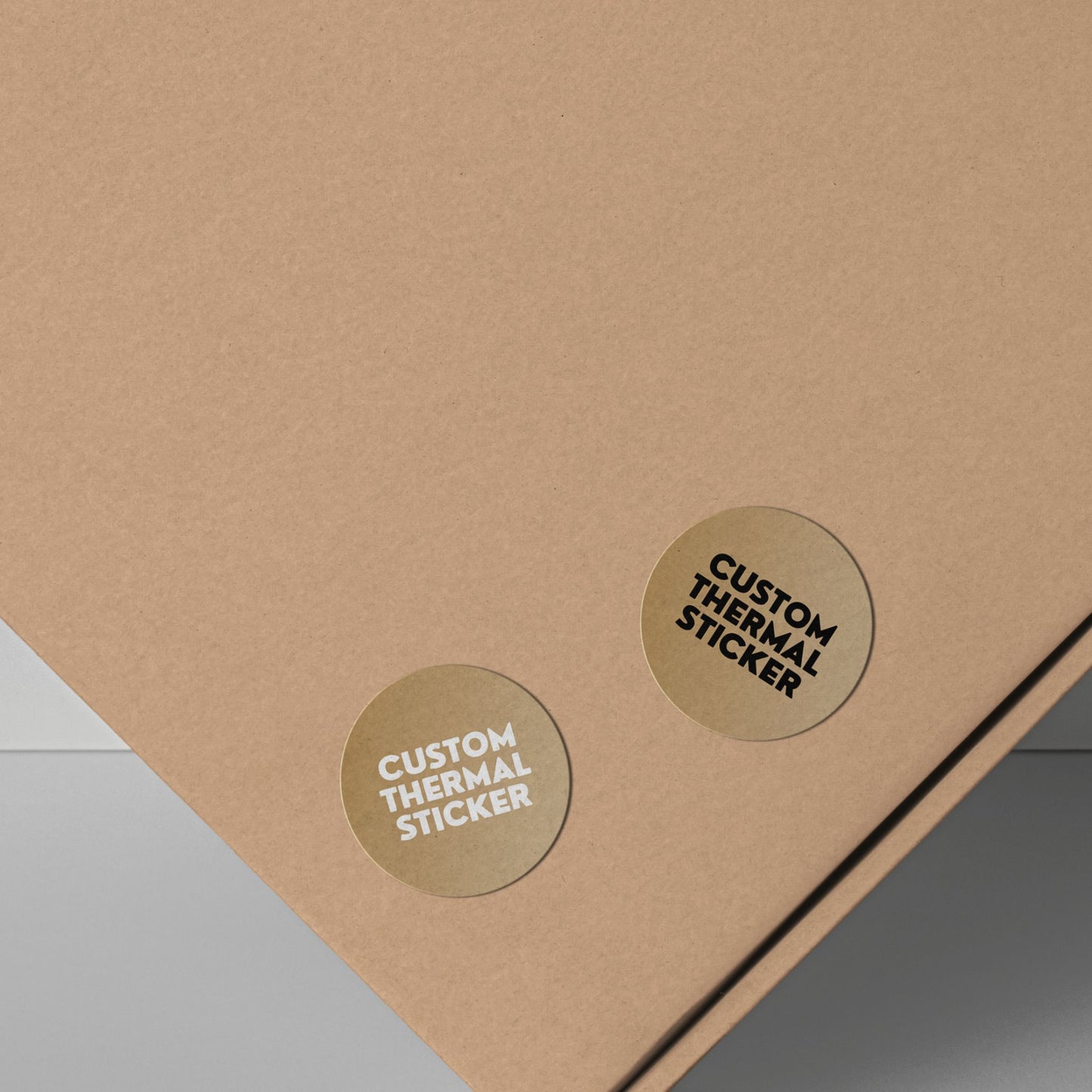 Add a pop of personality to your packaging! These adorable 1-inch Toasted Almond circle stickers feature bold black or crisp white printing for your logo or text. Minimum 25, perfect for Etsy & small businesses.