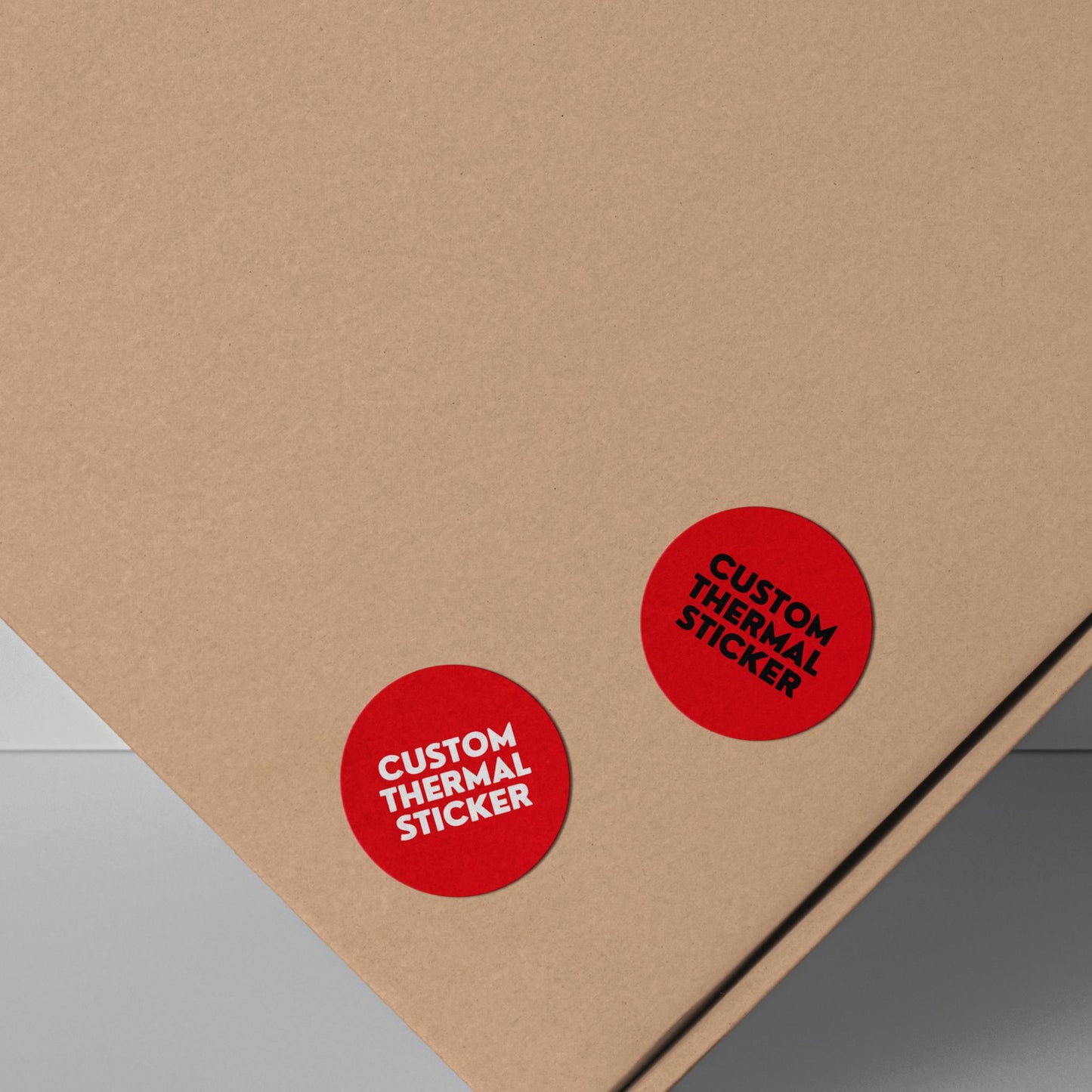Add a pop of personality to your packaging! These adorable 1-inch Scarlet Red circle stickers feature bold black or crisp white printing for your logo or text. Minimum 25, perfect for Etsy & small businesses.