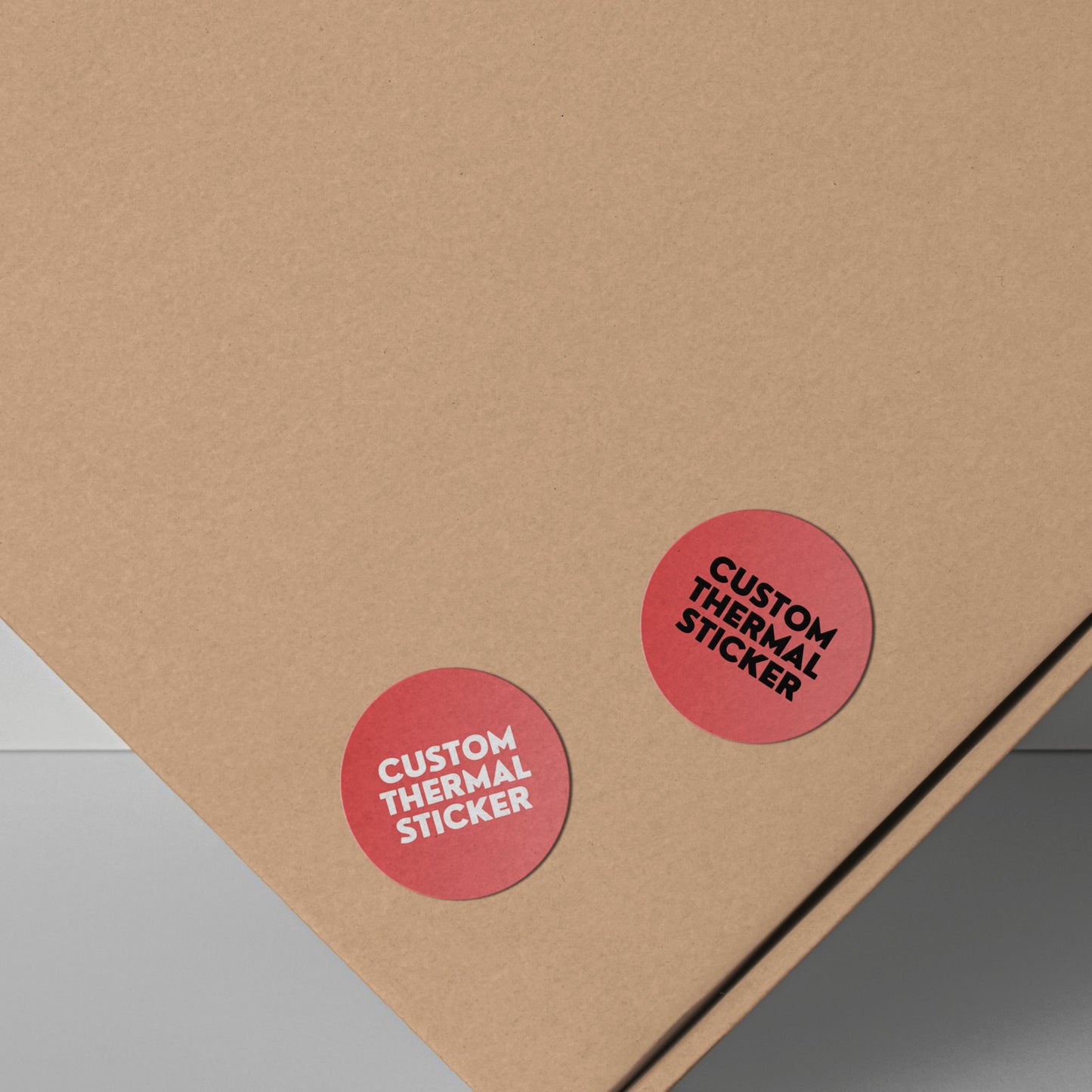 Add a pop of personality to your packaging! These adorable 1-inch Coral Blush custom circle stickers feature bold black or crisp white printing for your logo or text. Minimum 25, perfect for Etsy & small businesses.