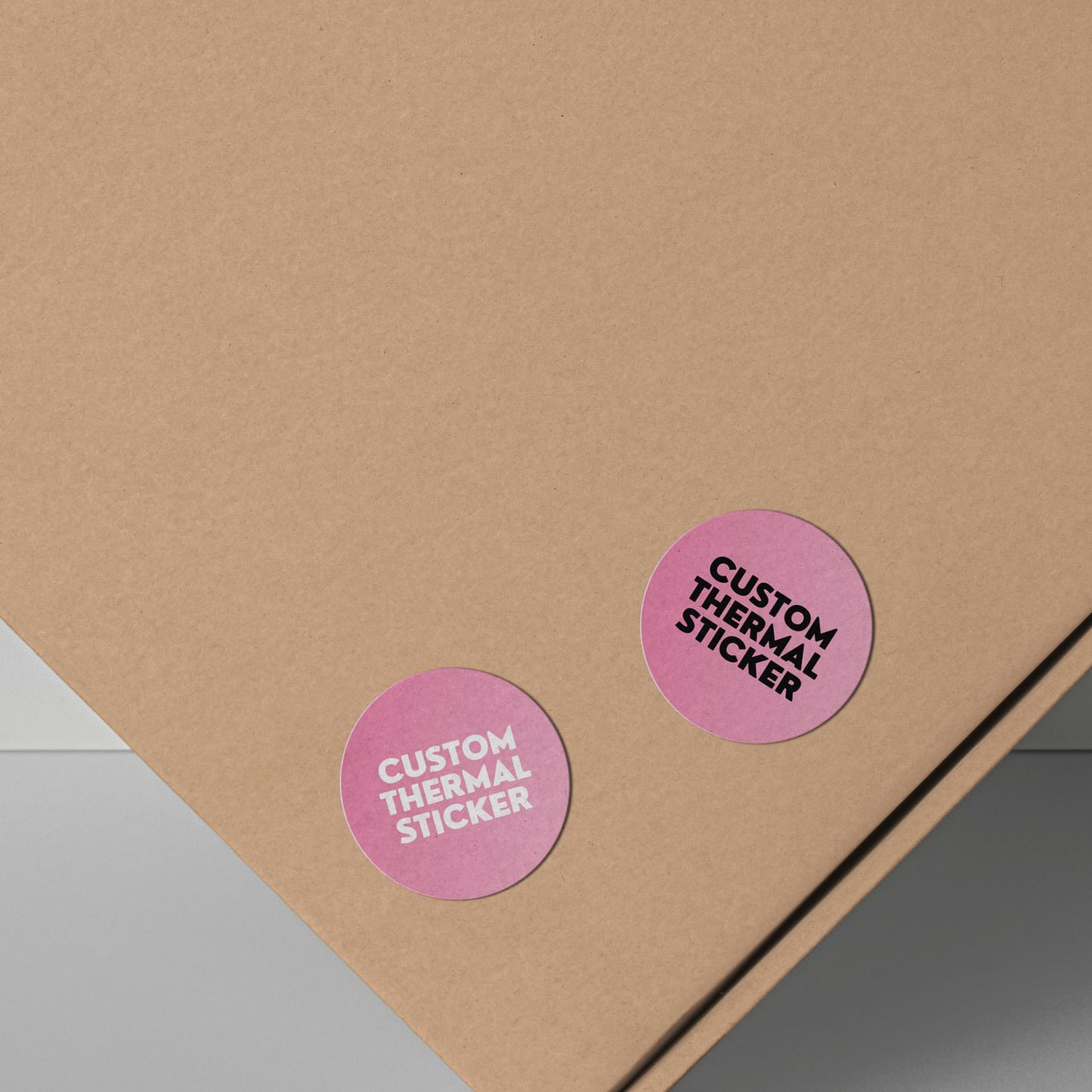 Add a pop of personality to your packaging! These adorable 1-inch Light Rose custom circle stickers feature bold black or crisp white printing for your logo or text. Minimum 25, perfect for Etsy & small businesses.