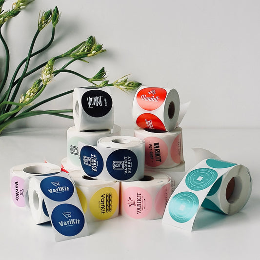 Varikit custom-printed thermal transfer 2-inch circle stickers
