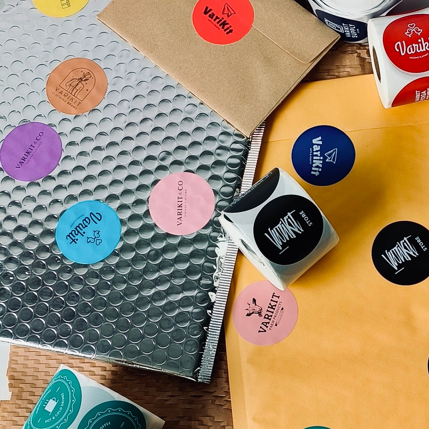 Varikit custom-printed thermal transfer 2-inch circle stickers