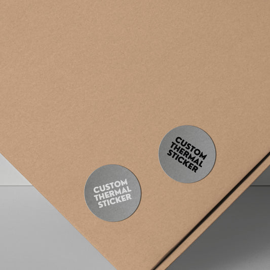 Add a pop of personality to your packaging! These adorable 1-inch Medium Gray circle stickers feature bold black or crisp white printing for your logo or text. Minimum 25, perfect for Etsy & small businesses.