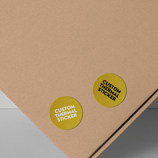 Add a pop of personality to your packaging! These adorable 1-inch Honey Yellow custom circle stickers feature bold black or crisp white printing for your logo or text. Minimum 25, perfect for Etsy & small businesses.