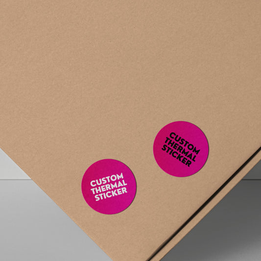 Add a pop of personality to your packaging! These adorable 1-inch Magenta Pink circle stickers feature bold black or crisp white printing for your logo or text. Minimum 25, perfect for Etsy & small businesses.