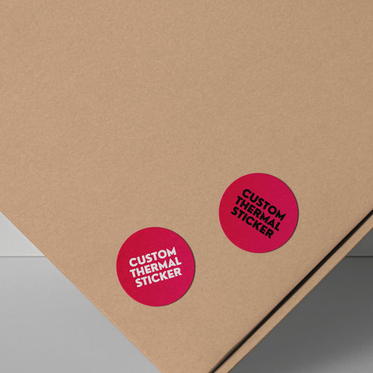 Add a pop of personality to your packaging! These adorable 1-inch  Cranberry Red circle stickers feature bold black or crisp white printing for your logo or text. Minimum 25, perfect for Etsy & small businesses.