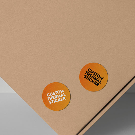 Add a pop of personality to your packaging! These adorable 1-inch Tangerine Orange custom circle stickers feature bold black or crisp white printing for your logo or text. Minimum 25, perfect for Etsy & small businesses.