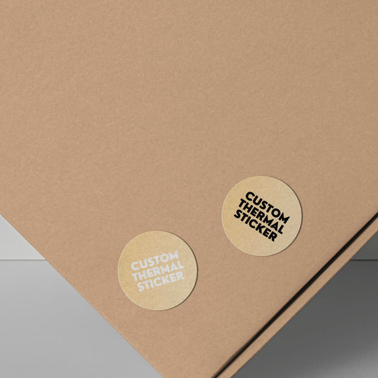 Add a pop of personality to your packaging! These adorable 1-inch Pale Peach custom circle stickers feature bold black or crisp white printing for your logo or text. Minimum 25, perfect for Etsy & small businesses.