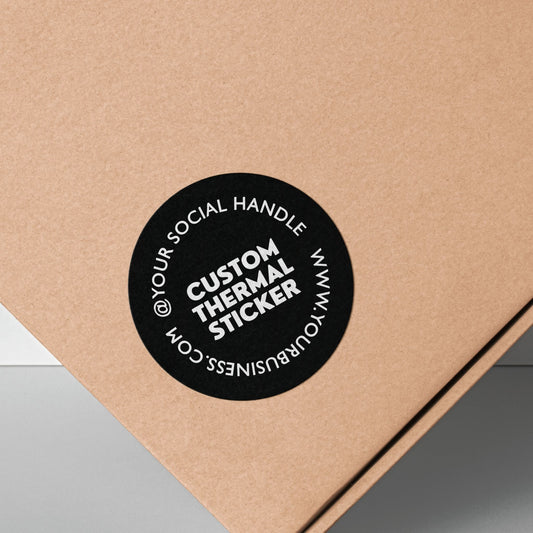 Showcase your brand in vibrant style with these striking 2-inch True Black thermal transfer stickers! Print your logo and text in crisp white for a high-impact look. Ideal for small businesses seeking beautiful, scratch-resistant custom stickers in low MOQs. Elevate your packaging, branding, or crafts!