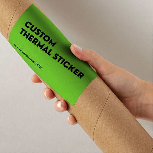 Ditch bland boxes! These vibrant 4x6 inch Kelly Green thermal stickers add instant personality to your packaging. Affordable & inkless, minimum 25. Great alternative to packing tape for Etsy, crafts & more.