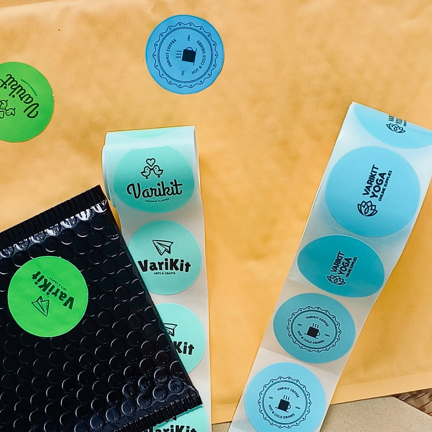 Varikit custom-printed direct thermal 2-inch circles